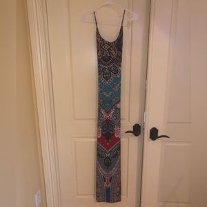 Aztec print slit dress